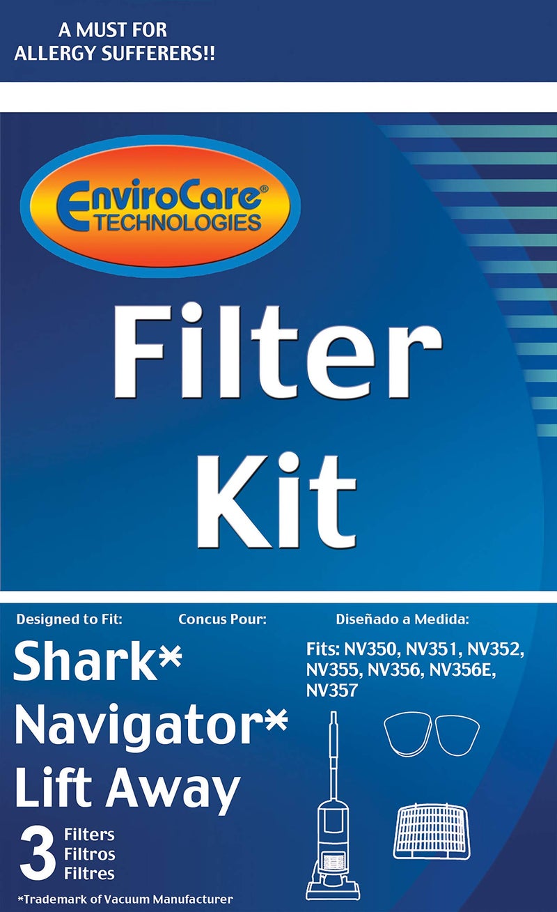 EnviroCare Premium Replacement Vacuum Cleaner Filters made to fit Shark Navigator Lift Away Models. 1 HEPA Filter and 2 Washable Foam and Felt Pre-Filters - Image 3